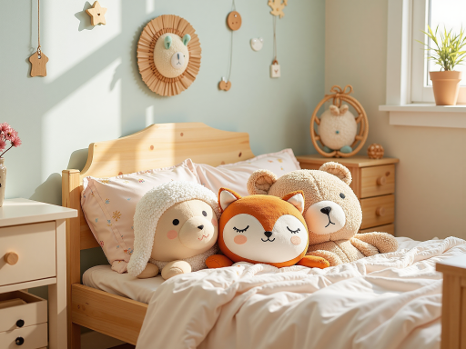 儿童房装修效果图,色彩丰富的墙面配卡通元素家具,营造活泼可爱的氛围